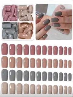 96 PIEZAS DE UÑAS MULTICOLOR CUADRADAS