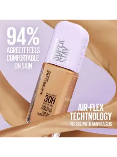 Maybelline Super Stay Lumi-Matte - Base de maquillaje ligera y construible de cobertura completa para hasta 30 horas