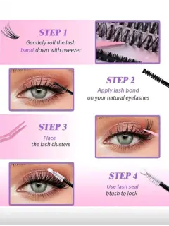 PESTAÑAS CON ADHESIVO Y APLICADOR TAMAÑO 10D-20D-30D-40D